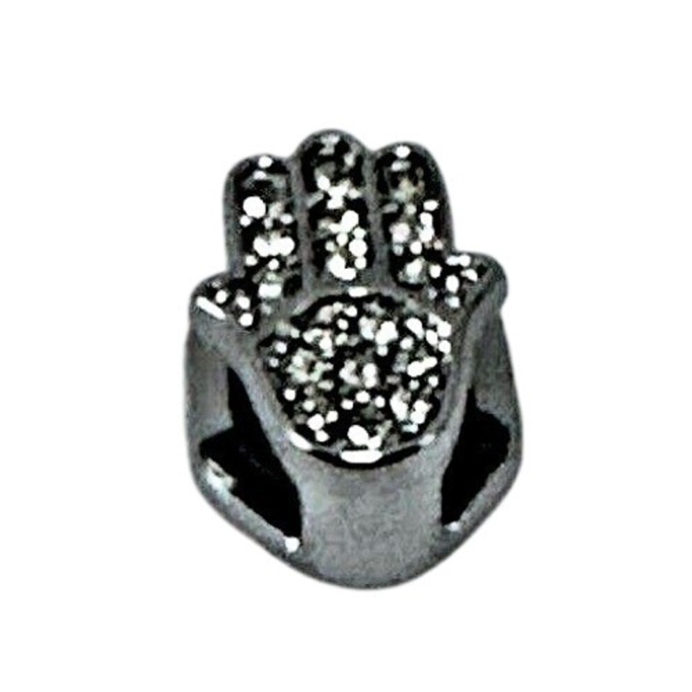 Life Charms Hamsa Hand‎ Charm Silver Rhinestone European Style Bead